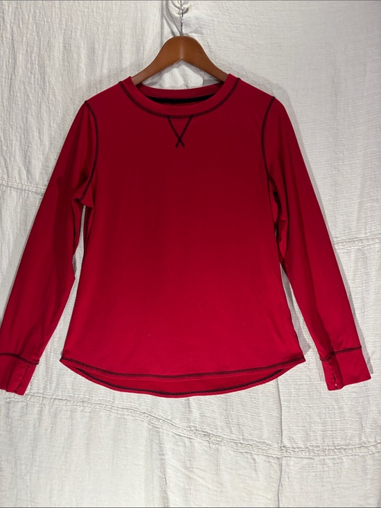 Cuddl Duds Tops - ClimateRight by Cuddl Duds Red Fleece Thermal Base Layer Top Size Large